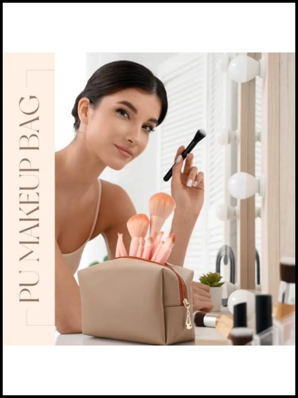 Set of 15 PU Leather Waterproof Makeup Bags Cosmetic Toiletry Pouches Travel